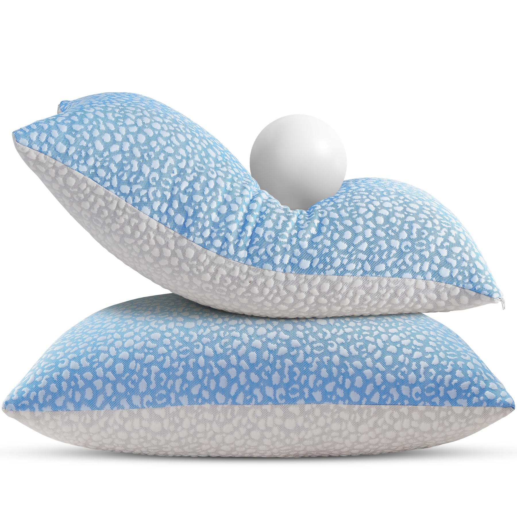 HKYLRAN dual-sided pillow front view showing cooling and supportive comfort