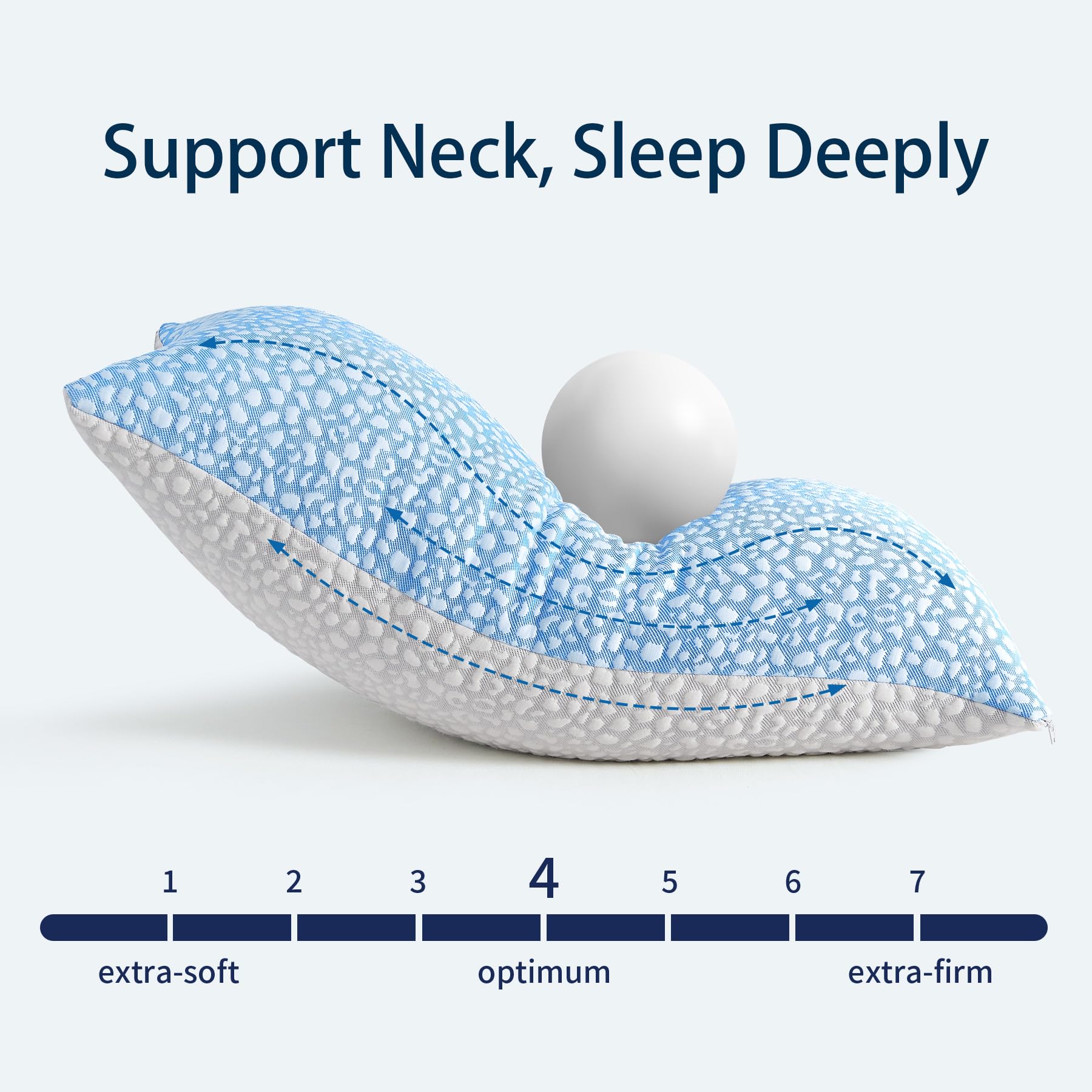 HKYLRAN high-density shredded foam maintains pillow shape for lasting support