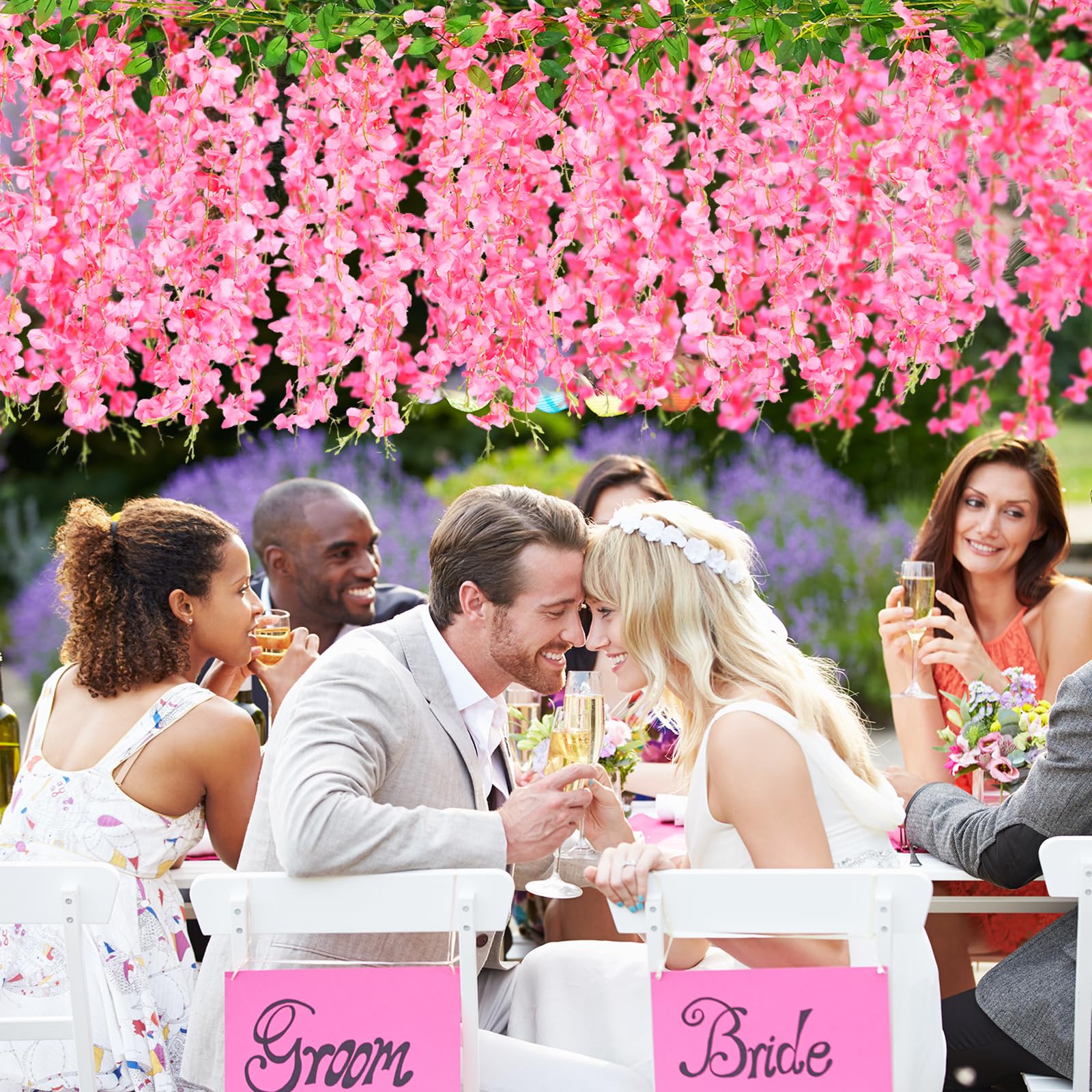 HLAONU wisteria 150-branch garland offers versatile decorating options for weddings and parties