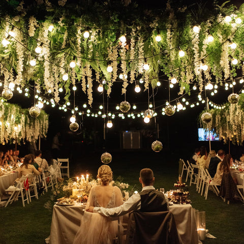 HLAONU ambient event decor using wisteria garlands