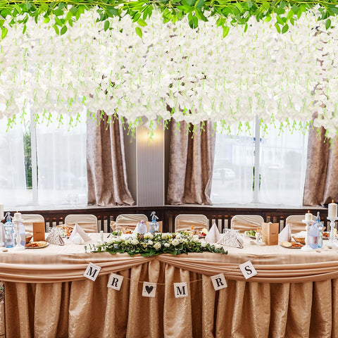 HLAONU full wisteria garland on display for backdrop ideas