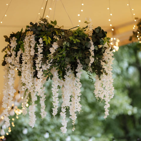HLAONU wisteria flowers sway in breeze for dynamic display.