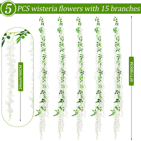 HLAONU elegant wisteria garland for ceremony backdrop decoration