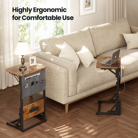 Durable FSC-certified table top in rustic brown finish