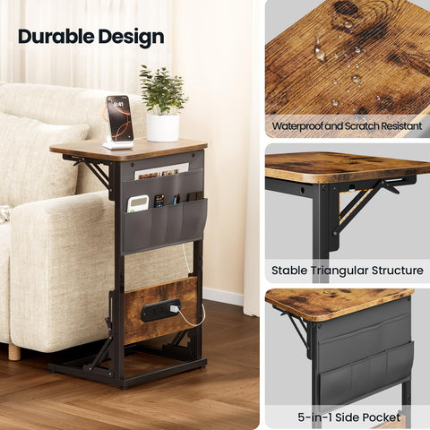 Foldable TV tray surfaced for coffee, snacks, or laptop use