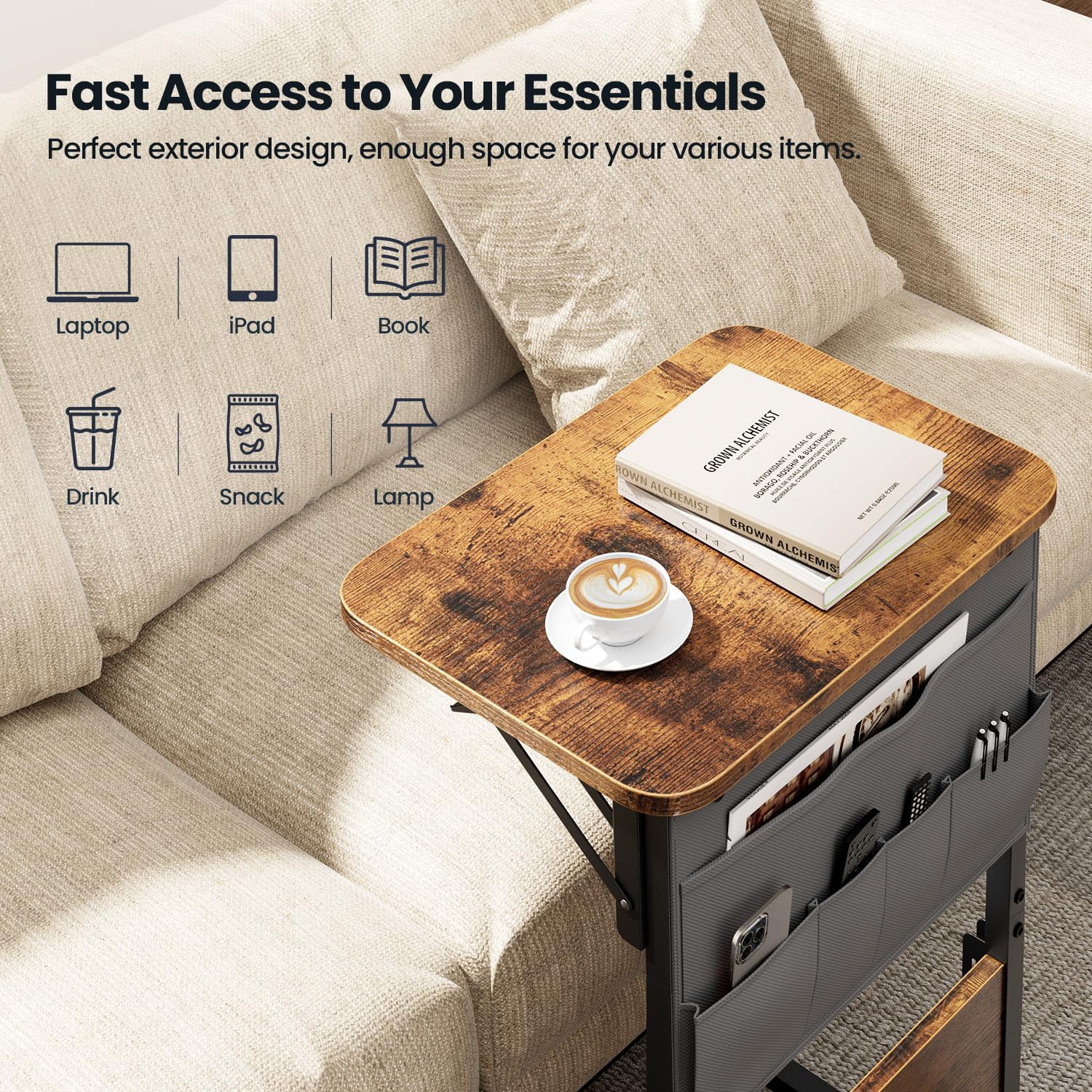USB ports and outlets on HLDIRECT table enable bedside charging