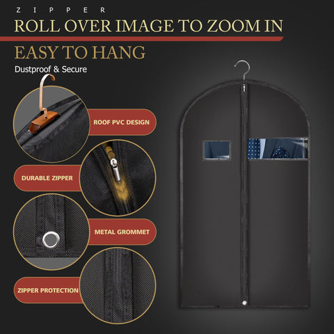 Hleelomi garment bags with sturdy zipper system for smooth access.