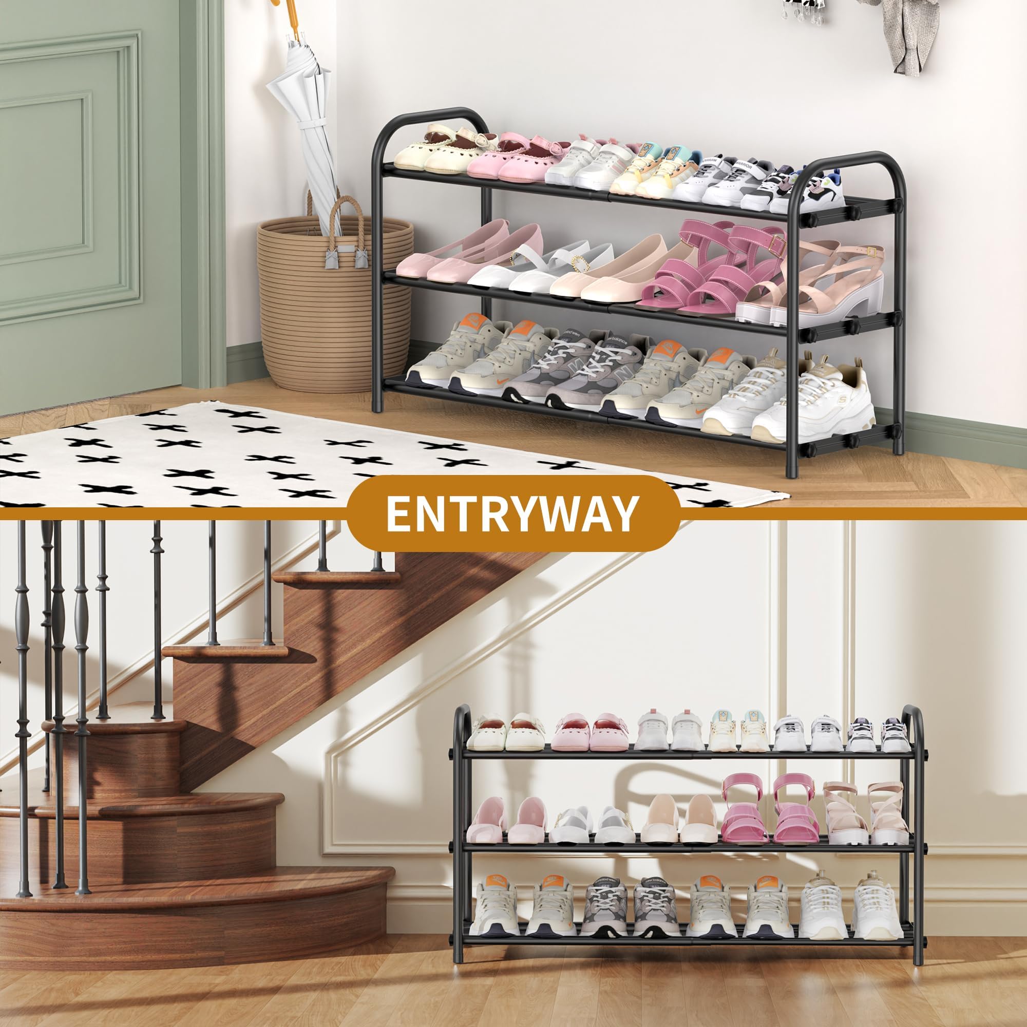 Hleelomi compact storage in entryway reduces clutter.