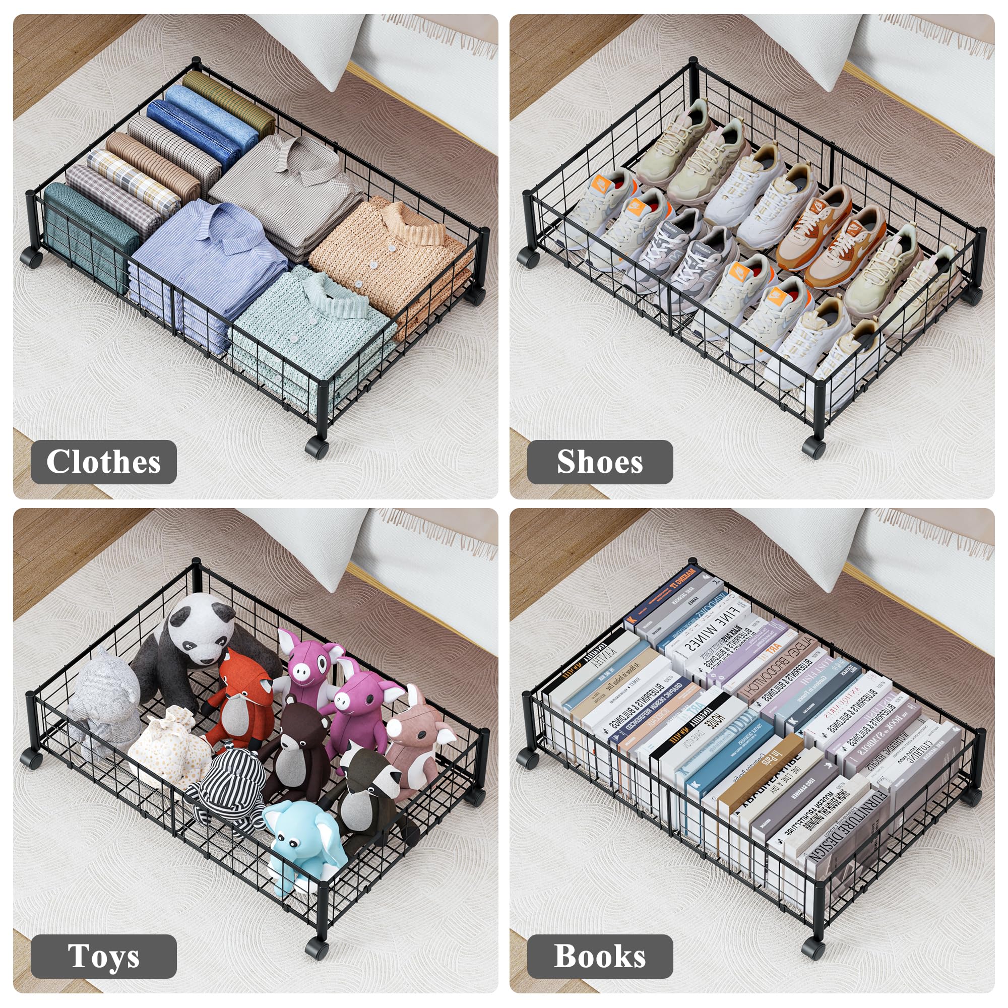 Hleelomi under bed storage with dual-height design for flexible use.