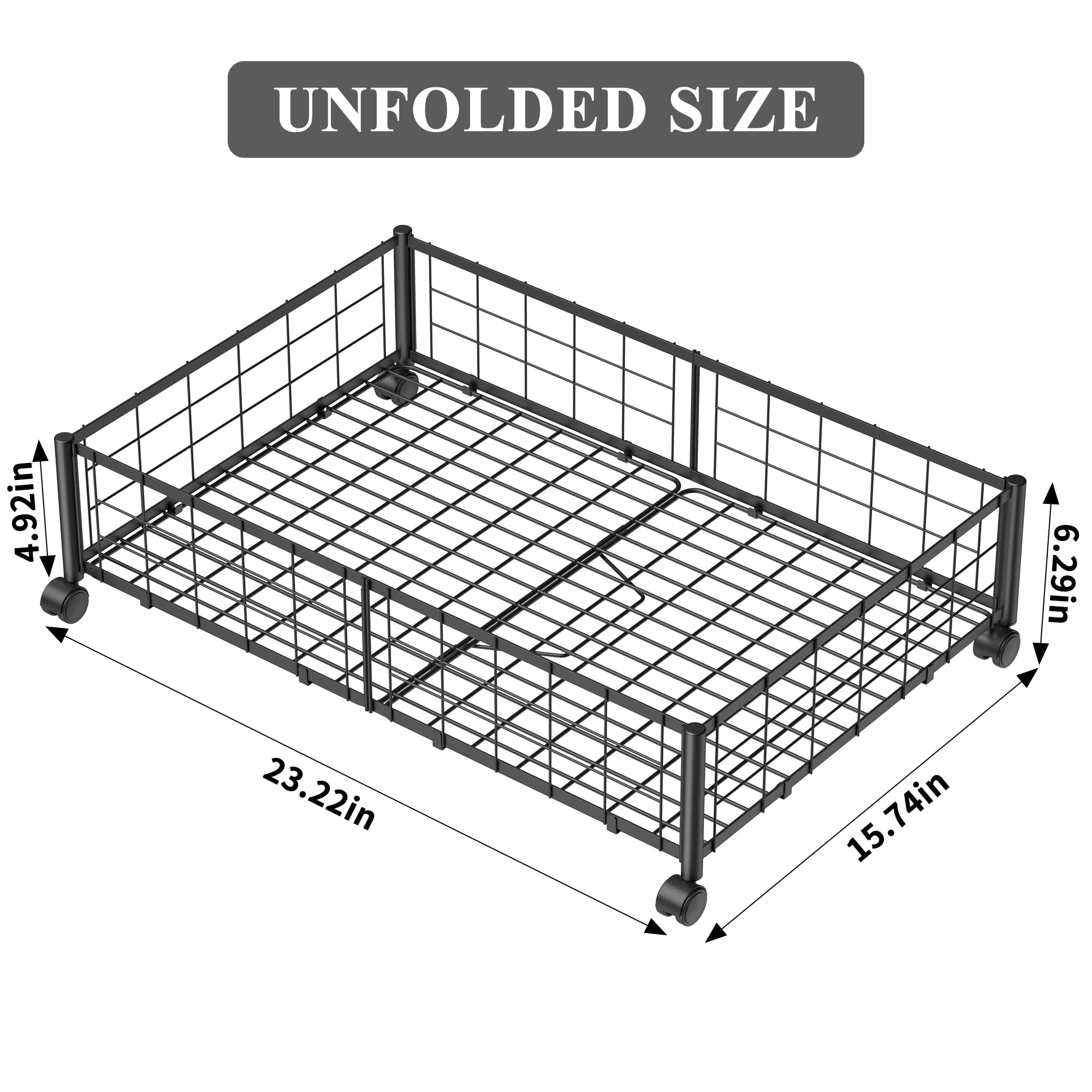 Hleelomi under bed storage with a sturdy metal frame for durable support.