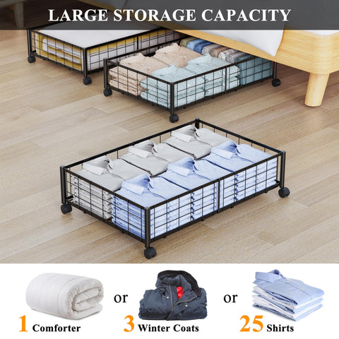 Hleelomi under bed storage in a closet-ready, stackable configuration.