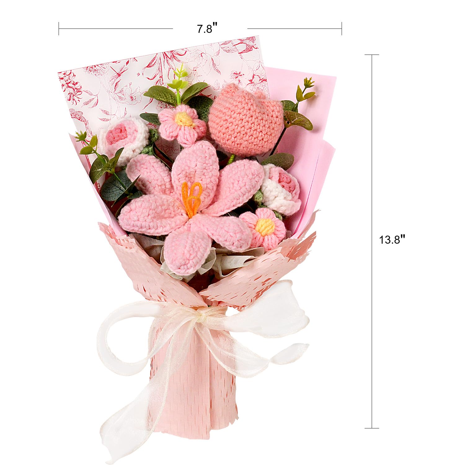 Hlenbin crochet bouquet eucalyptus sprigs add greenery without watering.