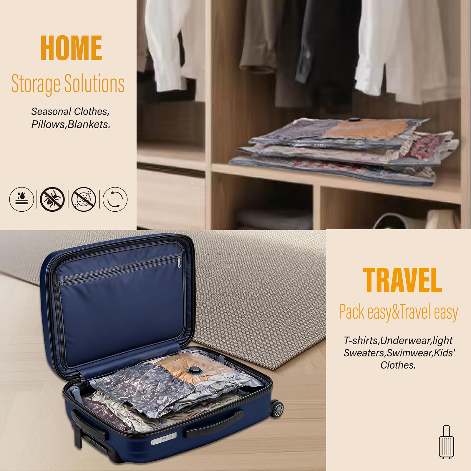 Hlihlo PA+PE material bags resist punctures and moisture protection for clothes