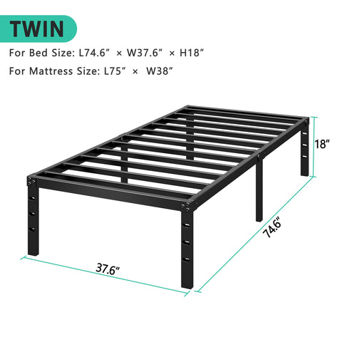 HLIPHA no-box-spring setup provides versatile mattress compatibility.