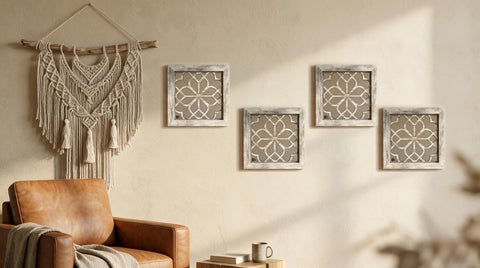 HMANGE handcrafted carved design provides a refined focal point on walls