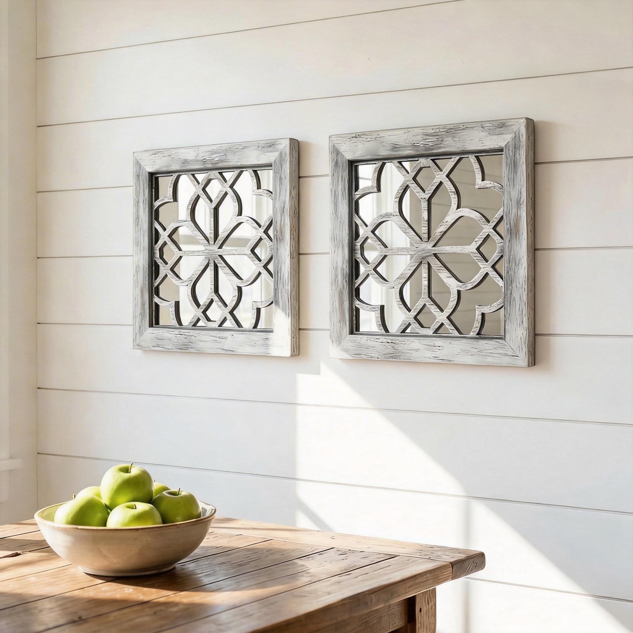 HMANGE square 12-inch mirrors ideal for bedrooms, bathrooms, and entryways as versatile wall decor