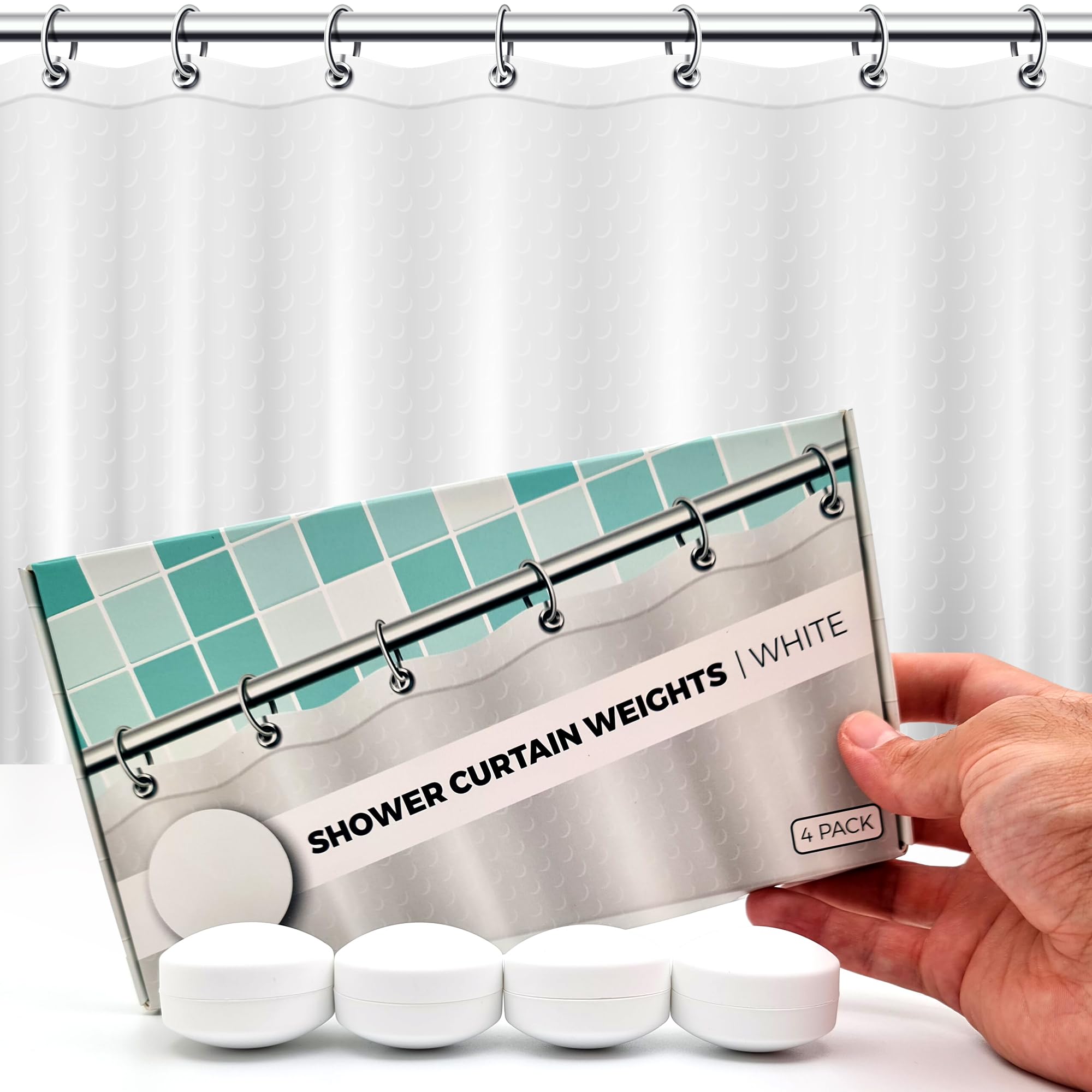HMmagnets anti-billowing shower curtain weight with 360 wrap for splash control