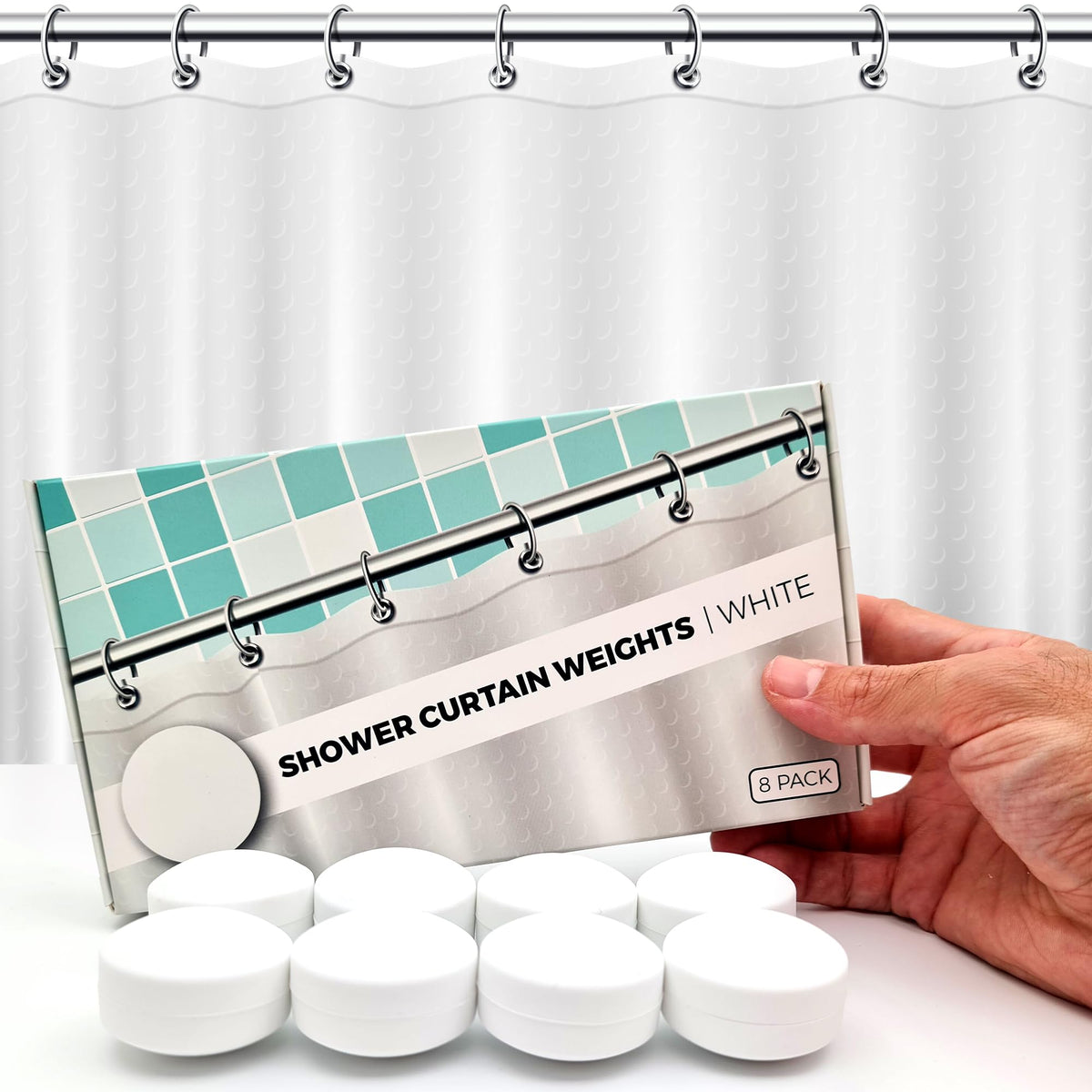 HMmagnets shower weight with 360 wrap silicone prevents curtain billow during showers