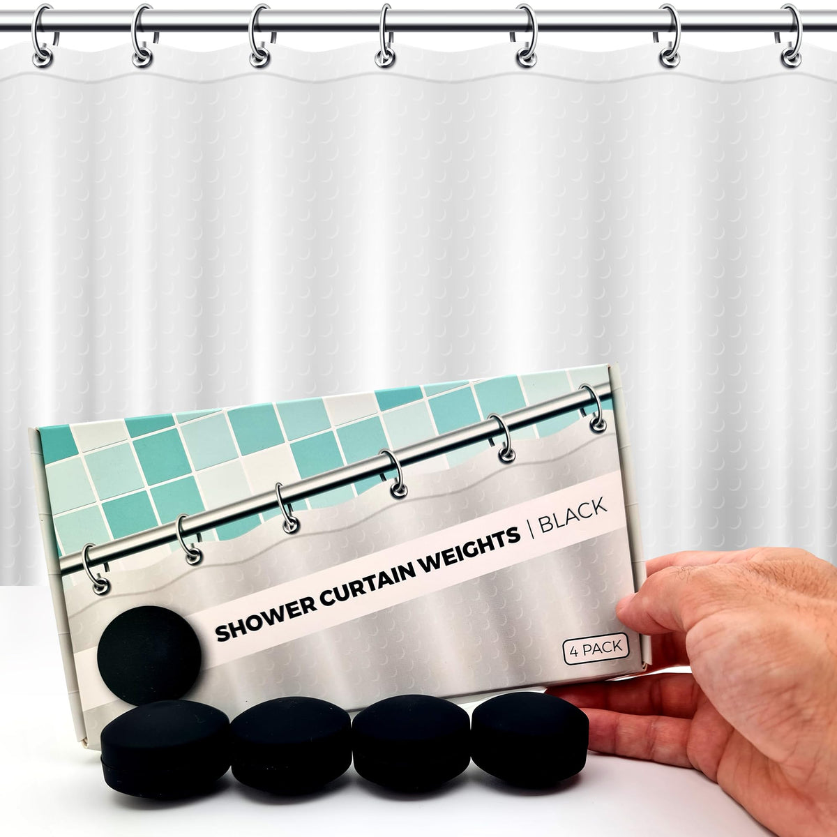HMmagnets silicone-wrapped-360-weight keeps shower curtain stable for a splash-free shower.