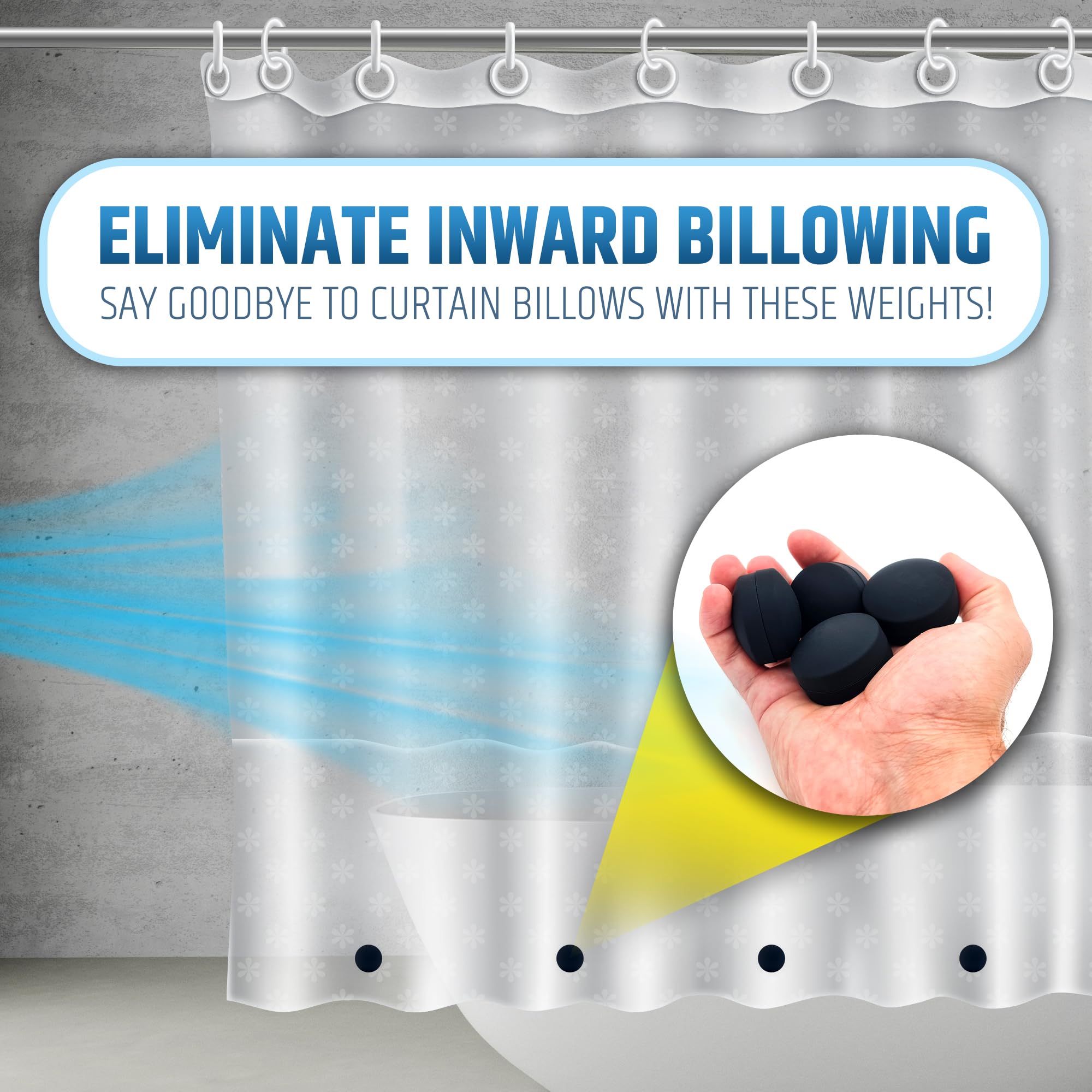 HMmagnets strong magnets and heavy weight secure liners and prevent inward billowing.