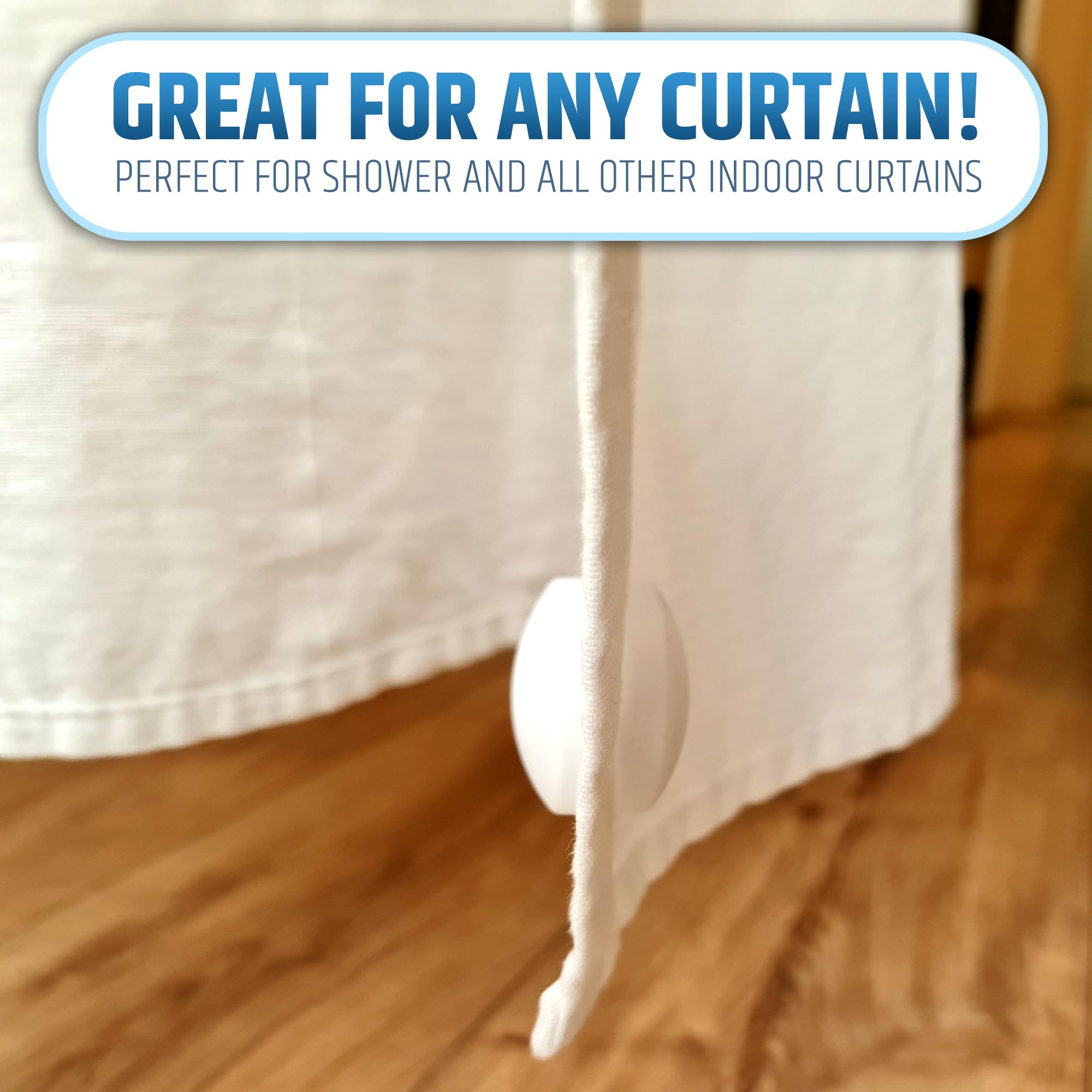 HMmagnets white shower curtain weights blend with bathroom decor