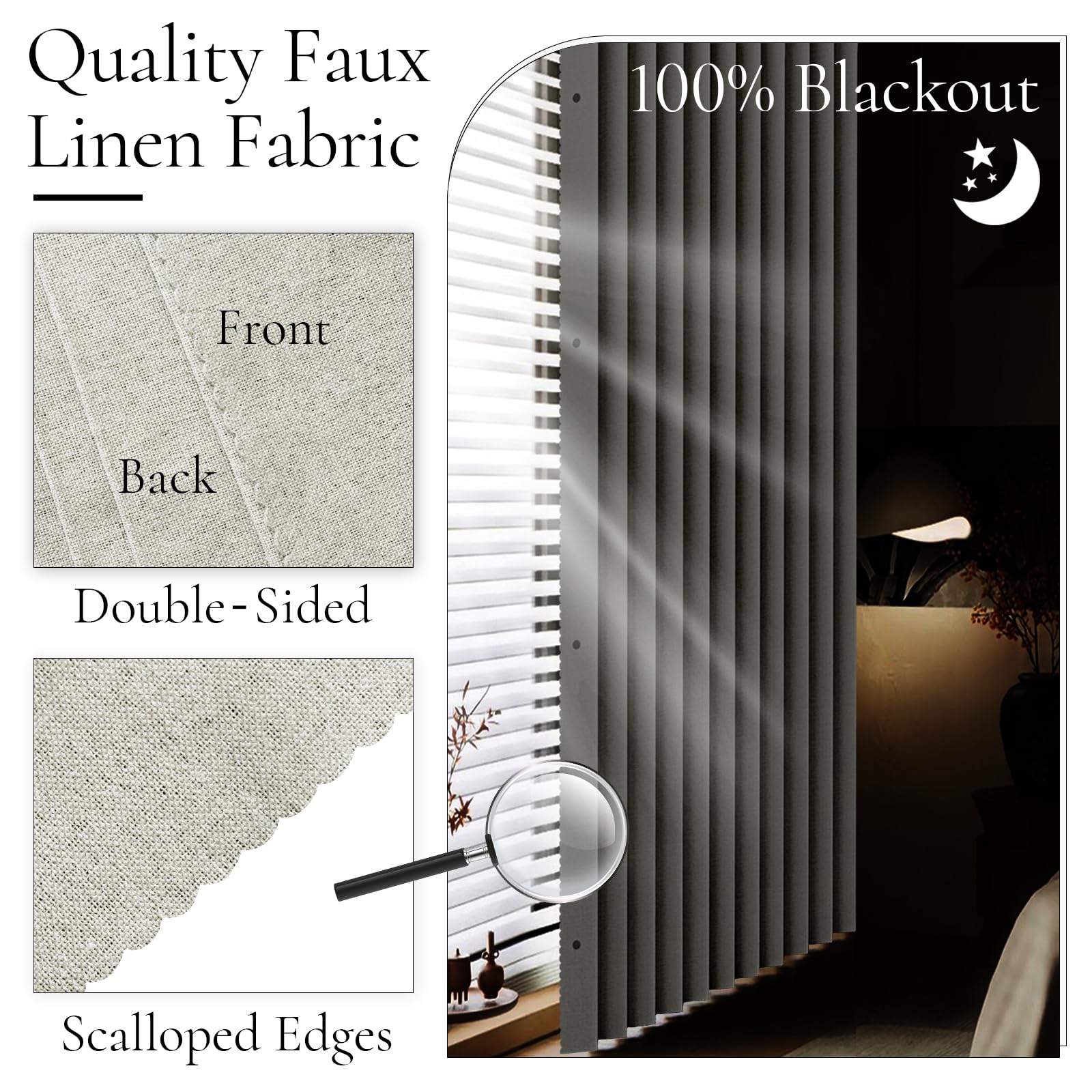 HMYI memory-trained folds maintain neat pleats along the doorway.