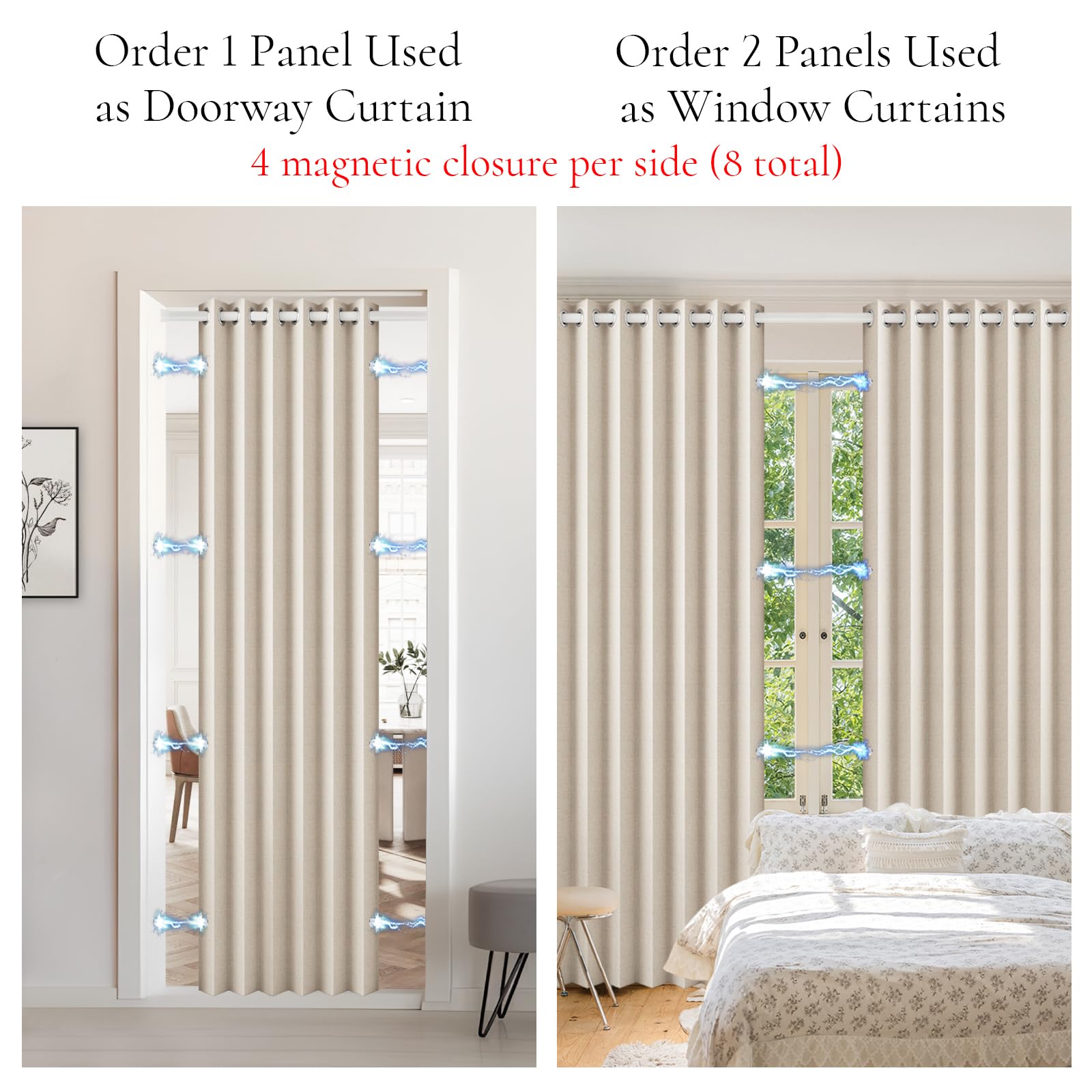 HMYI no-rod installation offers flexible doorway coverage in compact spaces.