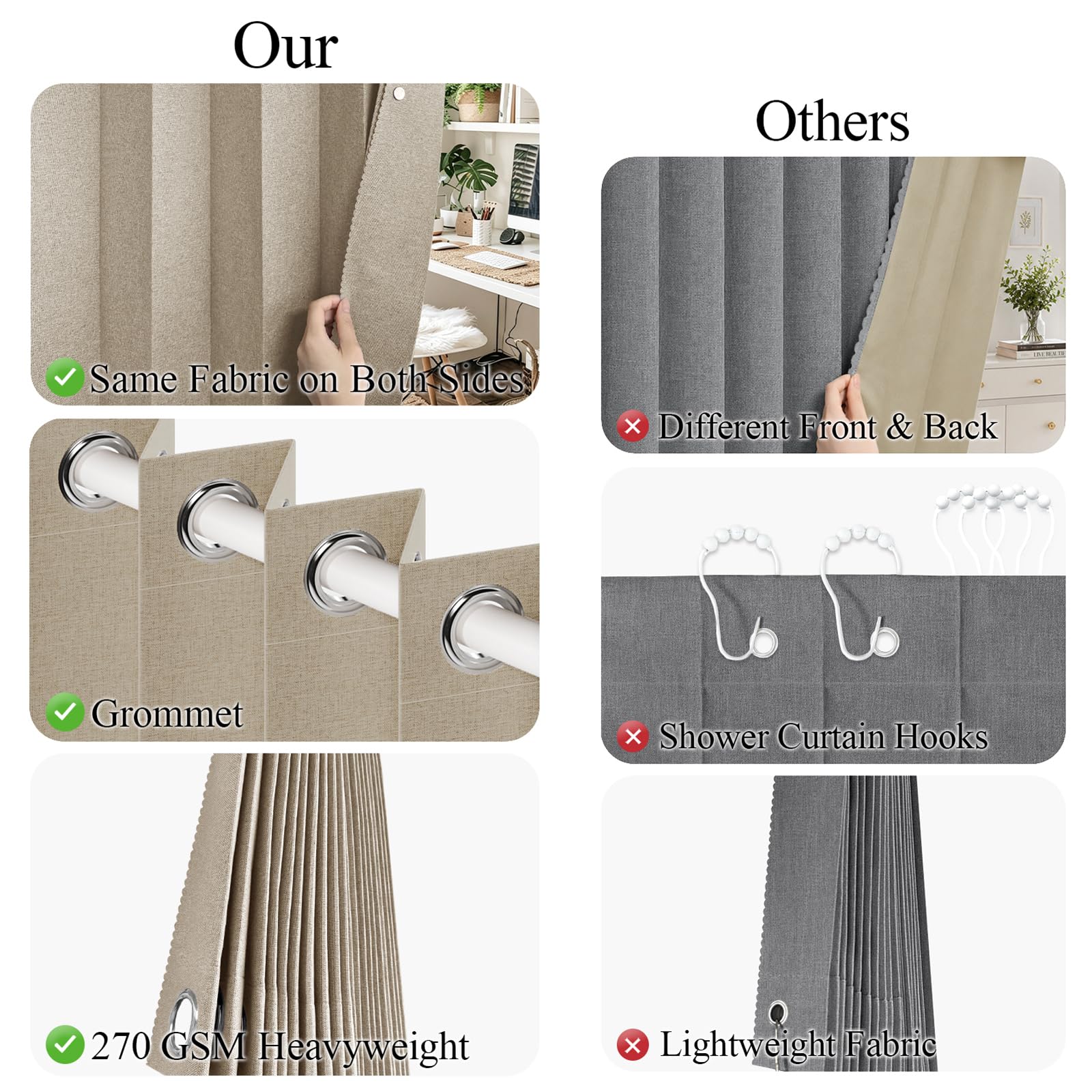 HMYI tie-back included to adjust light and privacy as needed.