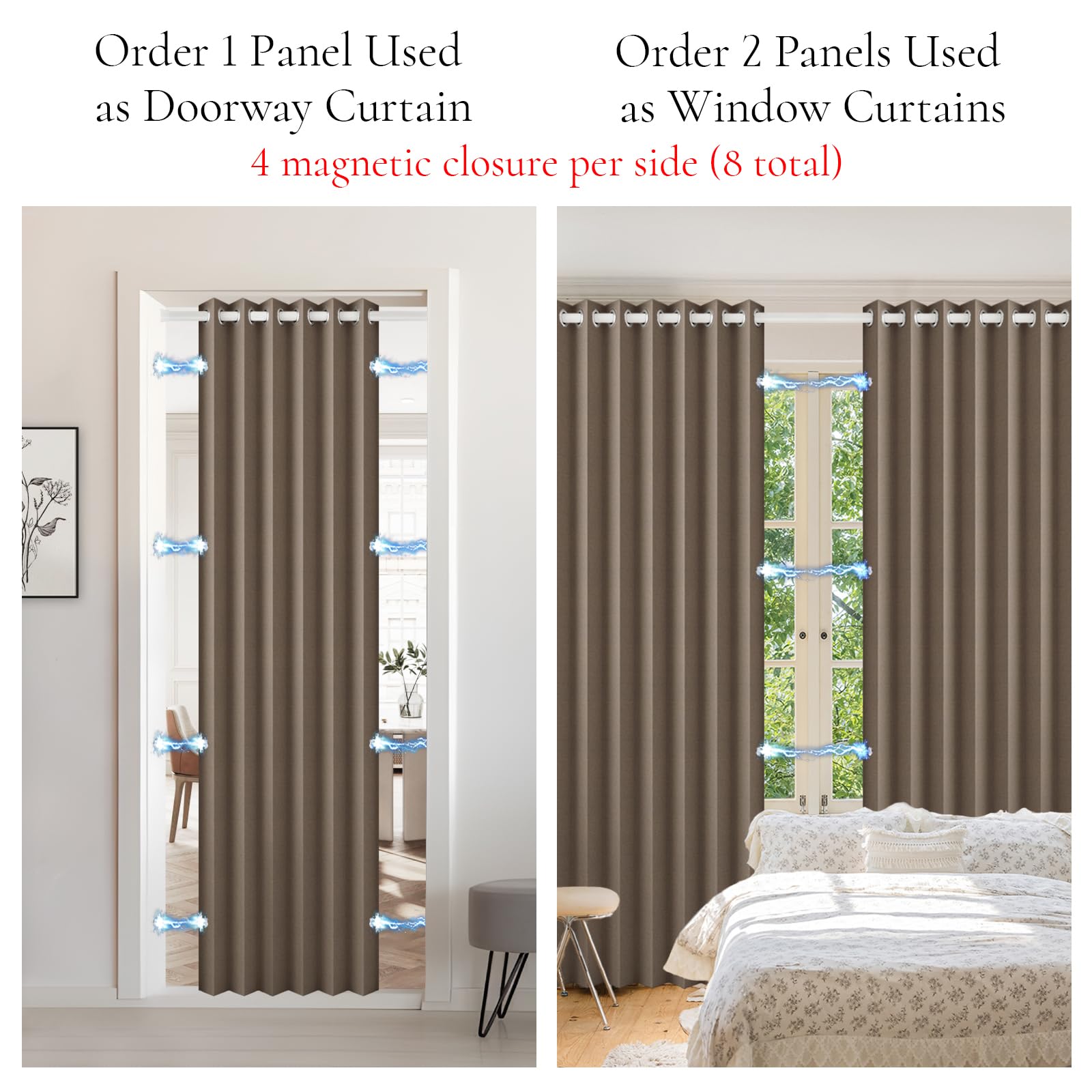 HMYI curtain used as a room divider to create flexible space.