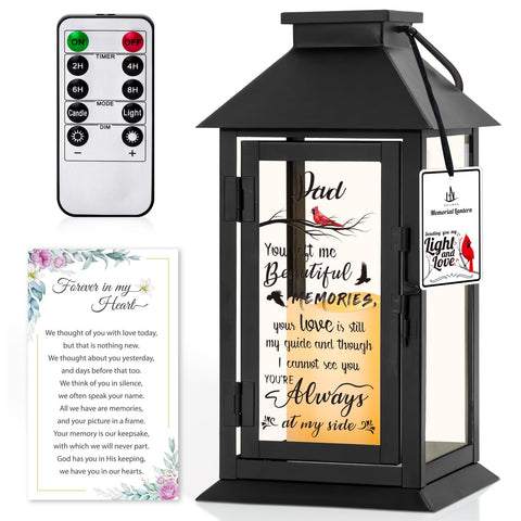 HN HAIINAA memorial lantern with LED candle and glass panels for a warm memory