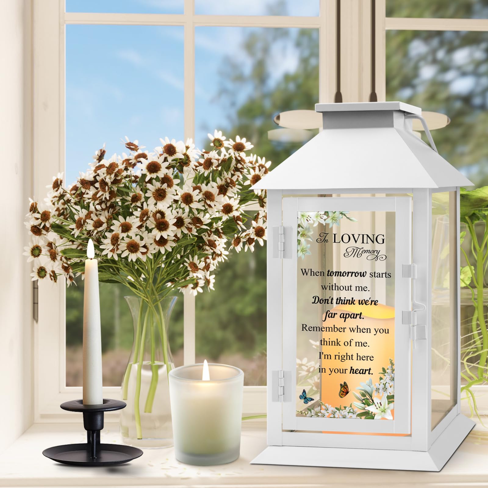 HN HAIINAA battery-operated lantern provides safe, long-lasting tribute without real flame