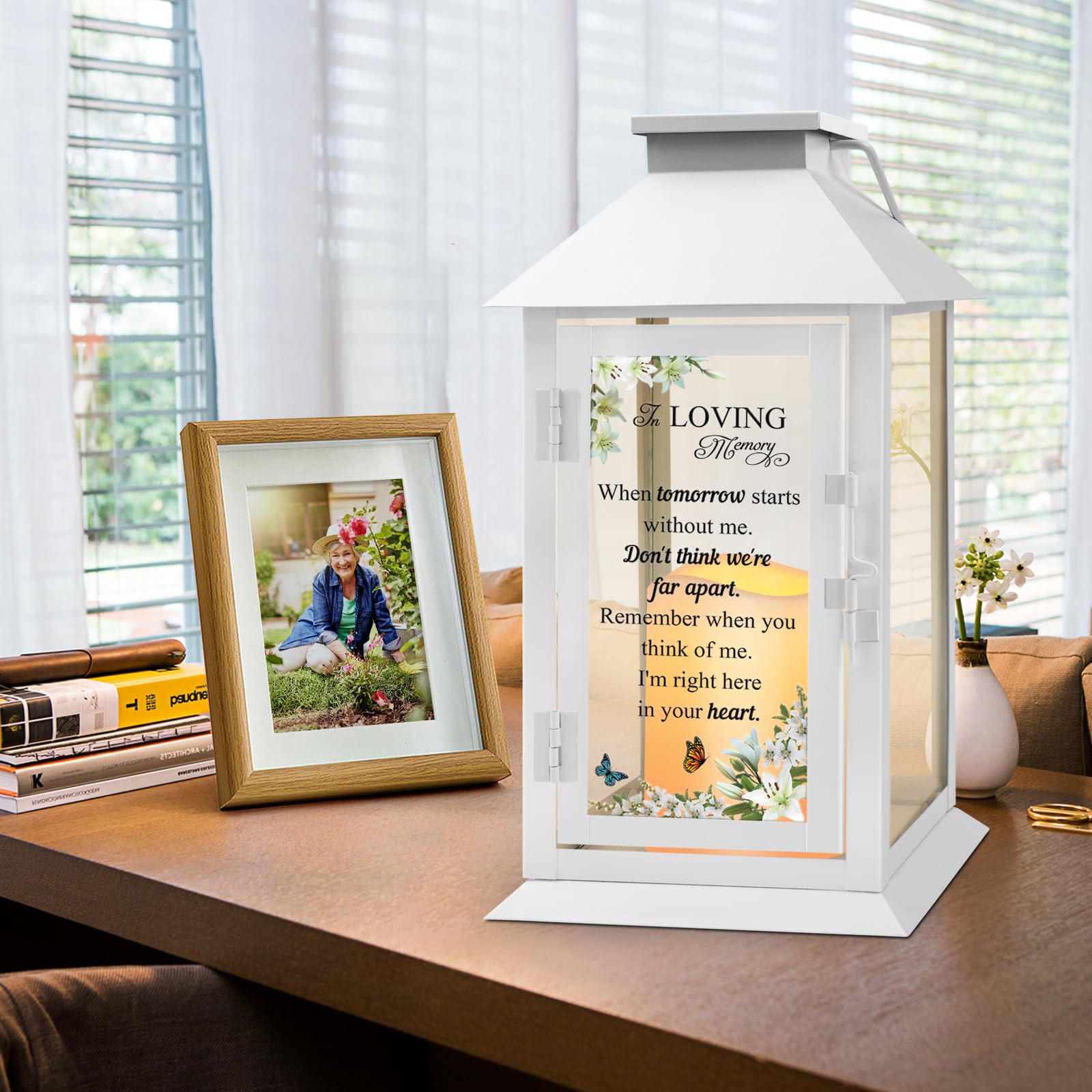 HN HAIINAA LED candle lantern with glass panel for safe, flameless glow