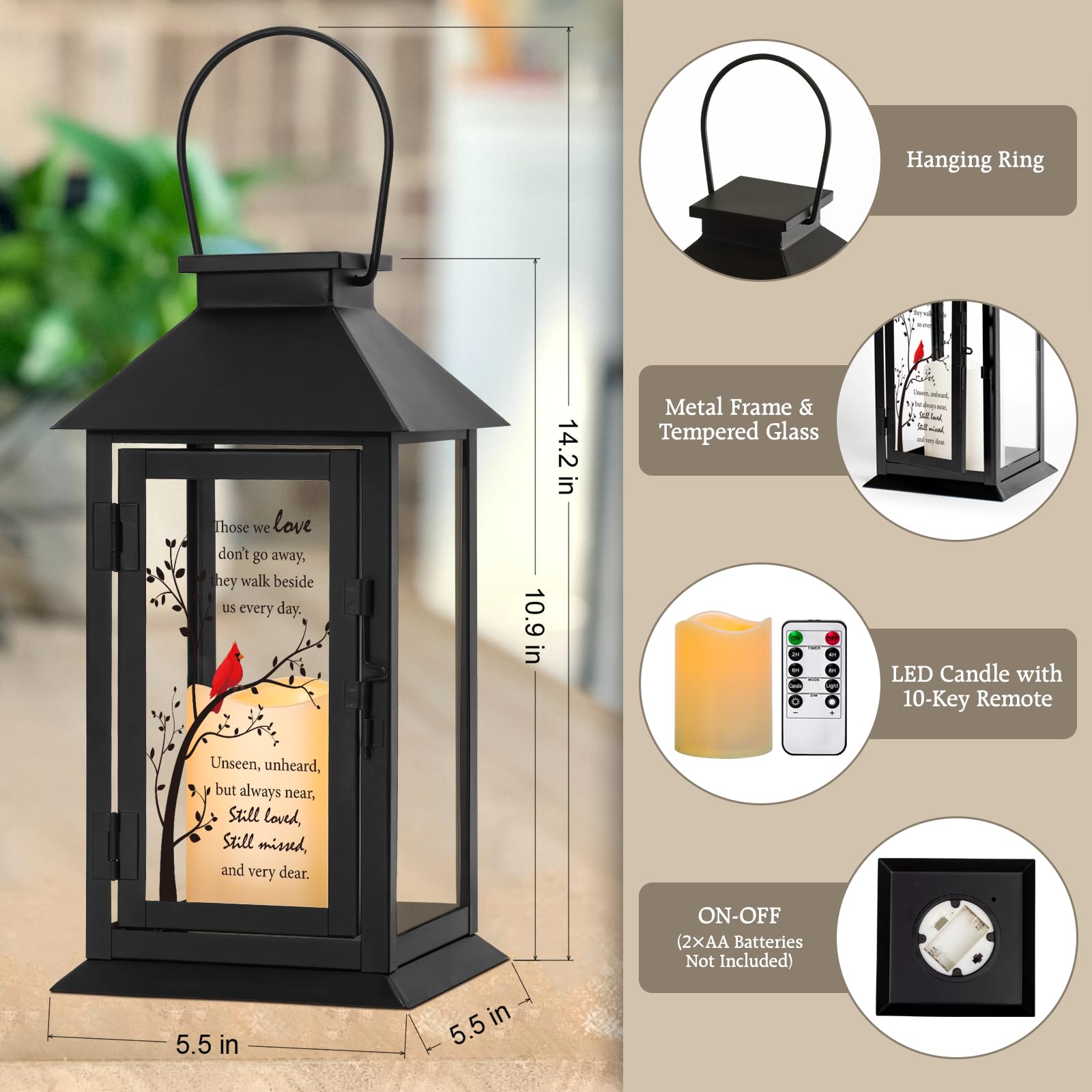 HN HAIINAA Memorial Lantern remote control for easy brightness and pattern adjustment