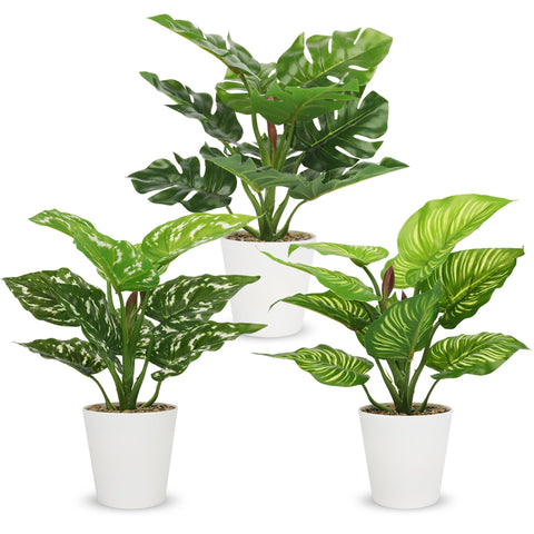 HNCSDD tropical monstera artificial plant in pot for stylish desktops