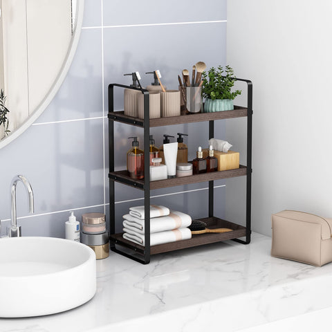 HNRLOY 3-tier storage on sink area keeps daily essentials organized.