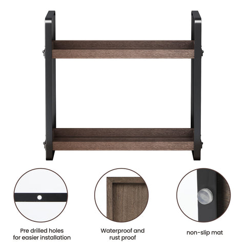 HNRLOY two-tier shelves keep cosmetics organized and accessible