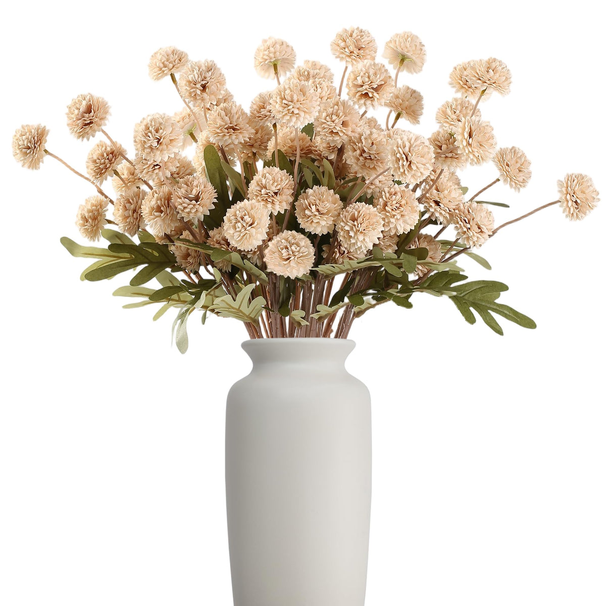 HNVNER beige fake flowers long stem 10pcs in a vase for a full arrangement