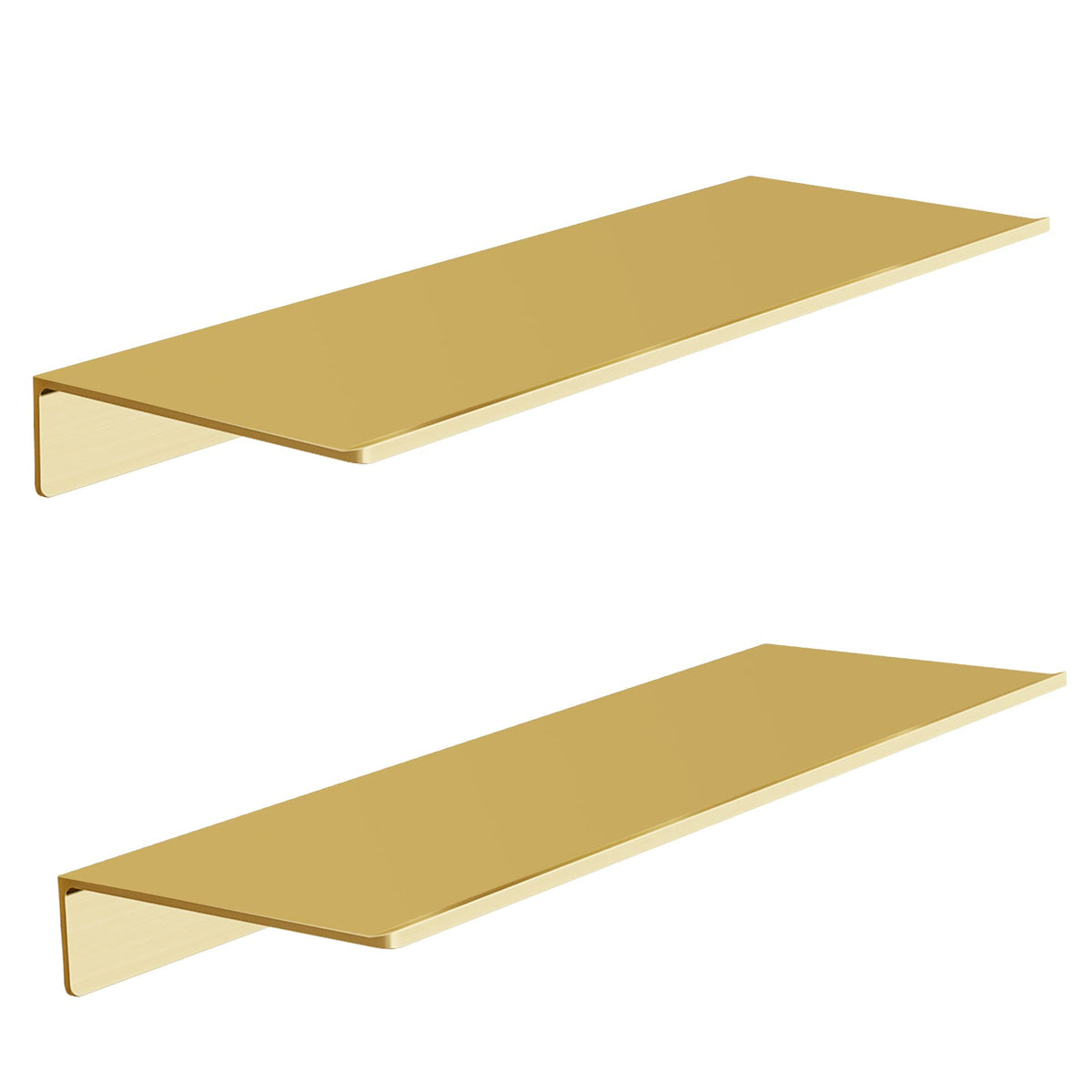 HNVNER brushed gold wall shelves for stylish storage and display.