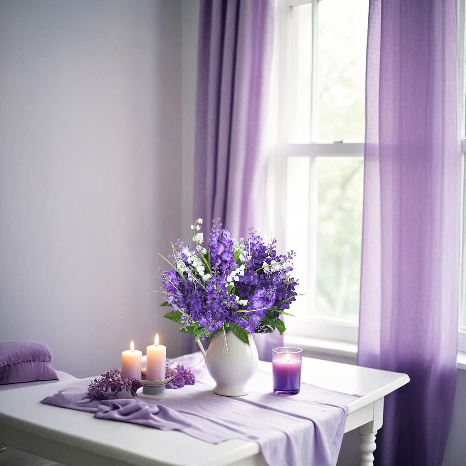 HO2NLE lilac arrangement adds color without maintenance for everyday home decor.