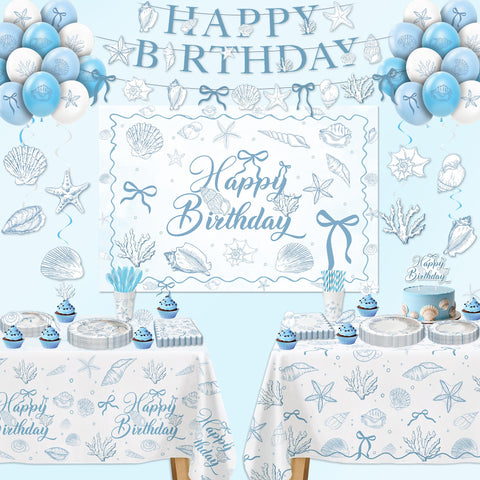 HOAKWA birthday banner with ocean theme for photos.