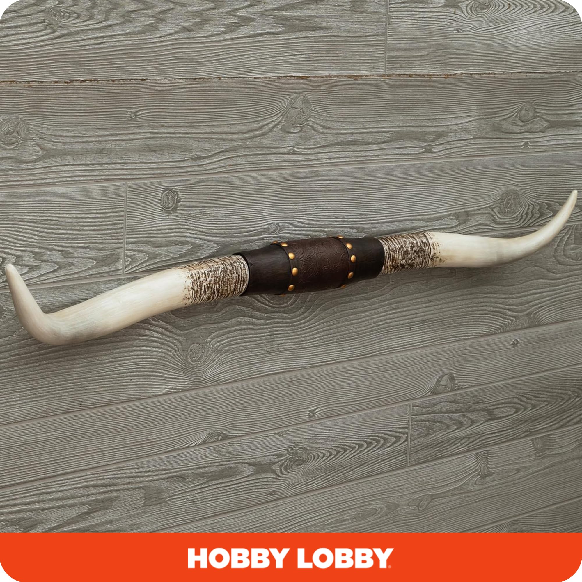 Hobby Lobby Longhorn decor spans 40 inches for a bold wall presence.