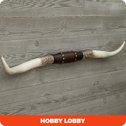 Hobby Lobby Longhorn decor spans 40 inches for a bold wall presence.