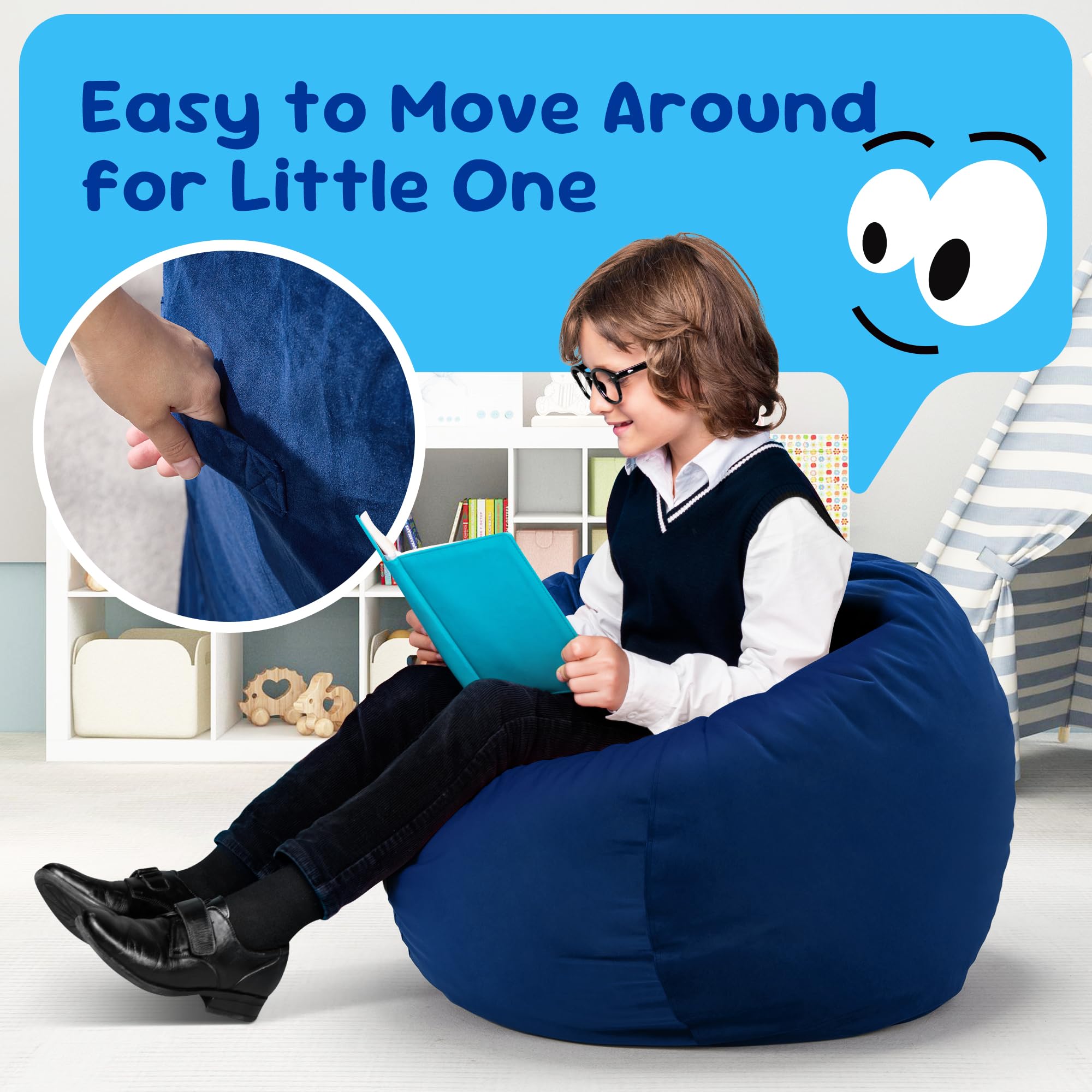 Hobestluk bean bag chair carrying handle for easy moving between rooms