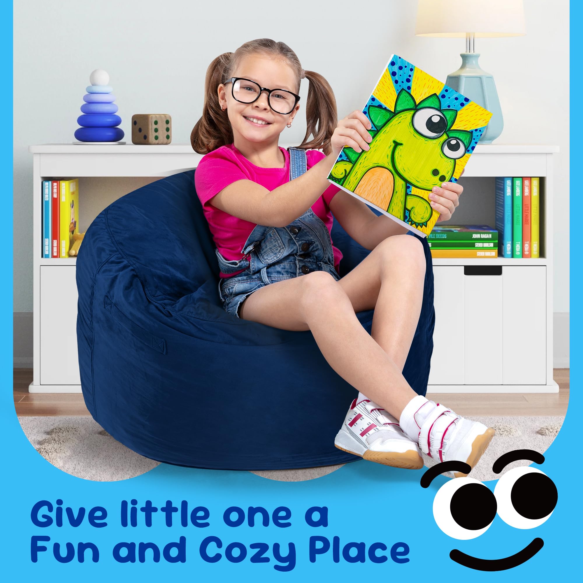 Hobestluk bean bag chair with long hidden zipper for cover removal