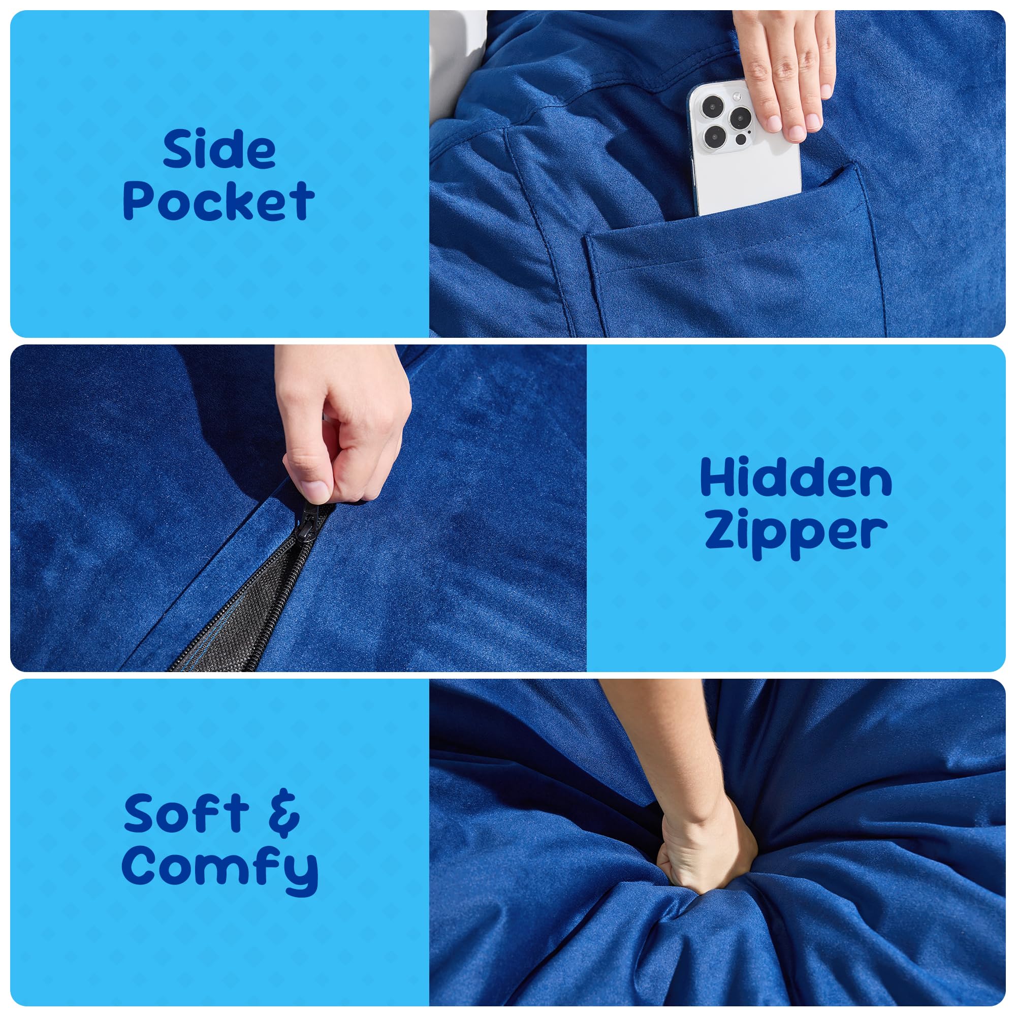 Hobestluk bean bag chair expands quickly after unboxing for comfy seating