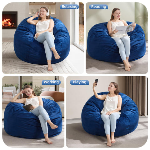 Hobestluk bean bag chair side pocket for storing essentials