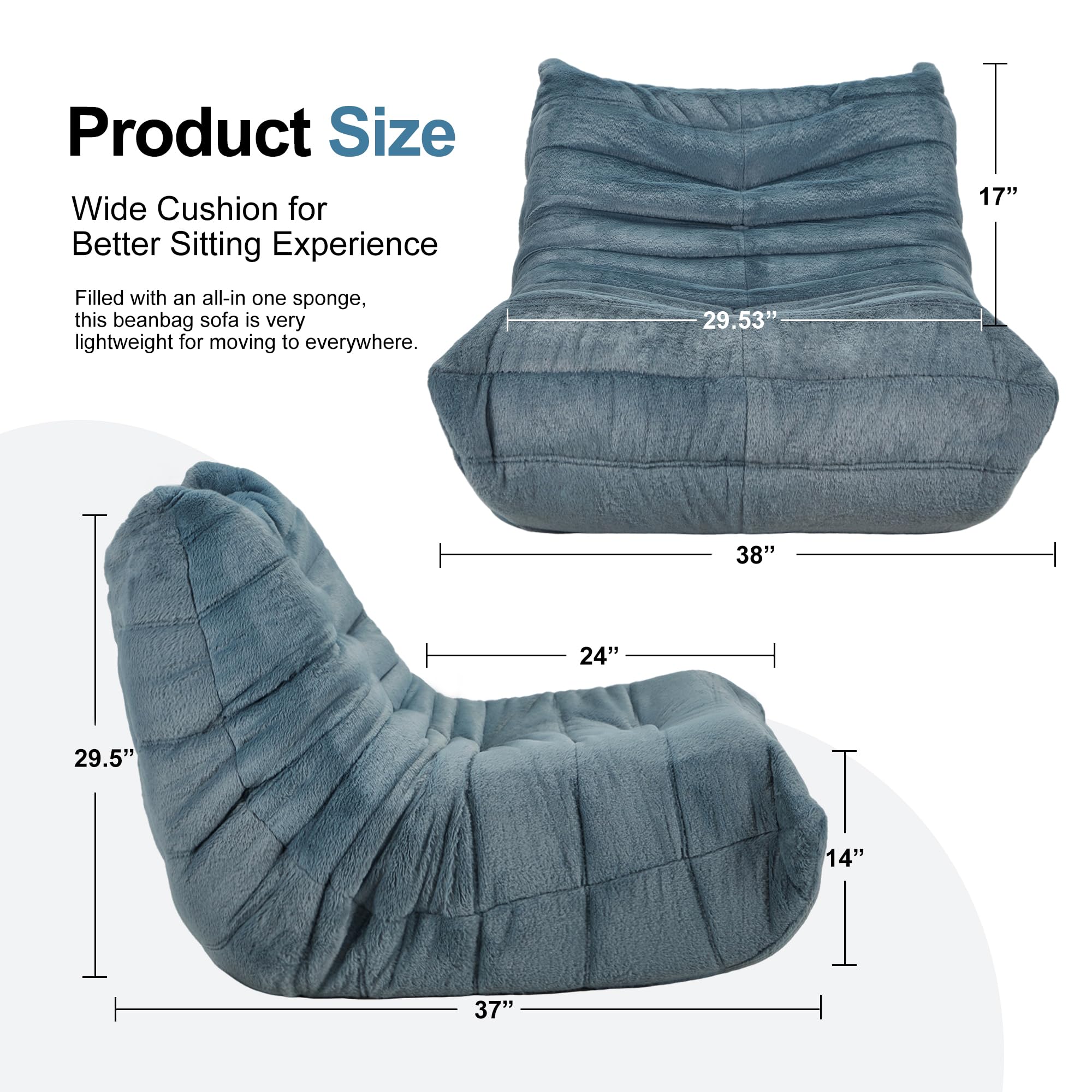 Hobestluk fireside bean bag chair in living room for casual lounging and family relaxation