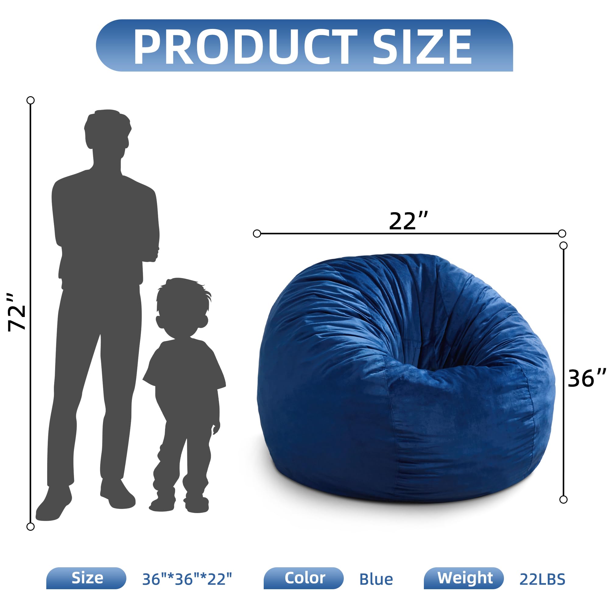 Hobestluk giant bean bag chair fabric detail showing soft velvet cover