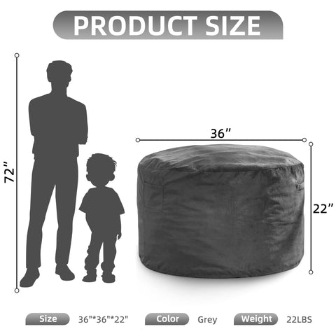 Hobestluk giant bean bag chair in living room for versatile lounging.