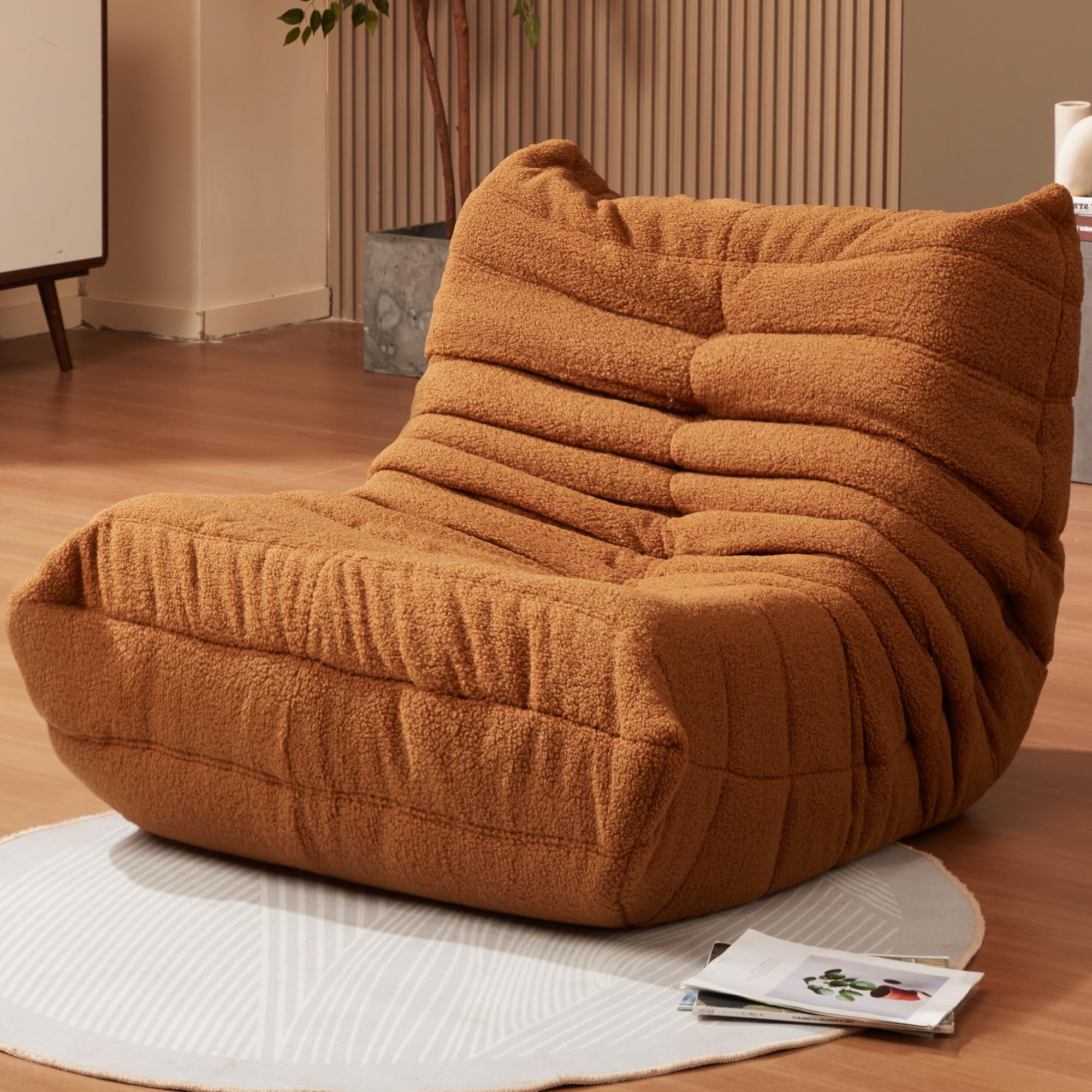 Hobestluk giant memory foam bean bag chair for supportive lounging.